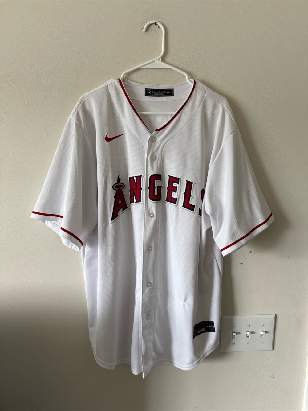 Men’s Nike Mike Trout #27 Los Angeles Angels Home MLB Jersey Sz XL - White RARE